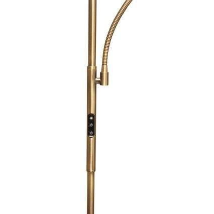 Lampadaire LED dimmable NORA LED/25W/230V 2200/3000/4000K + LED/5W 3000K doré + télécommande