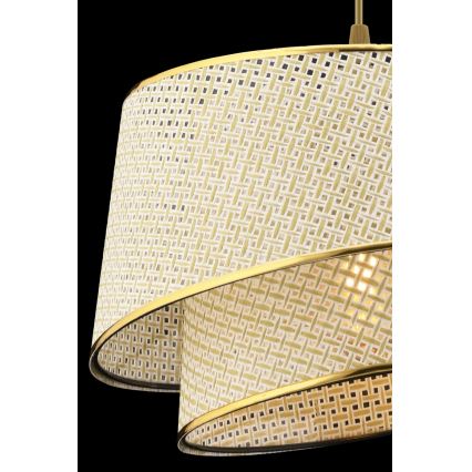 Lampe suspendue BARETTE 1xE27/60W/230V crème/or