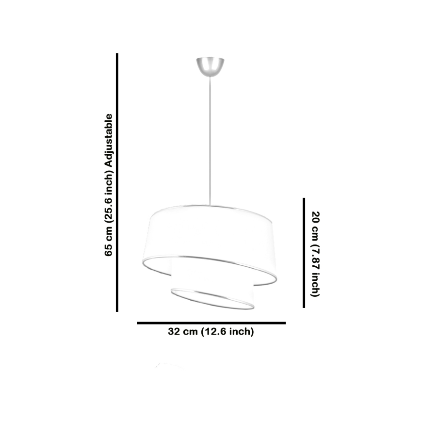 Lampe suspendue BARETTE 1xE27/60W/230V crème/or
