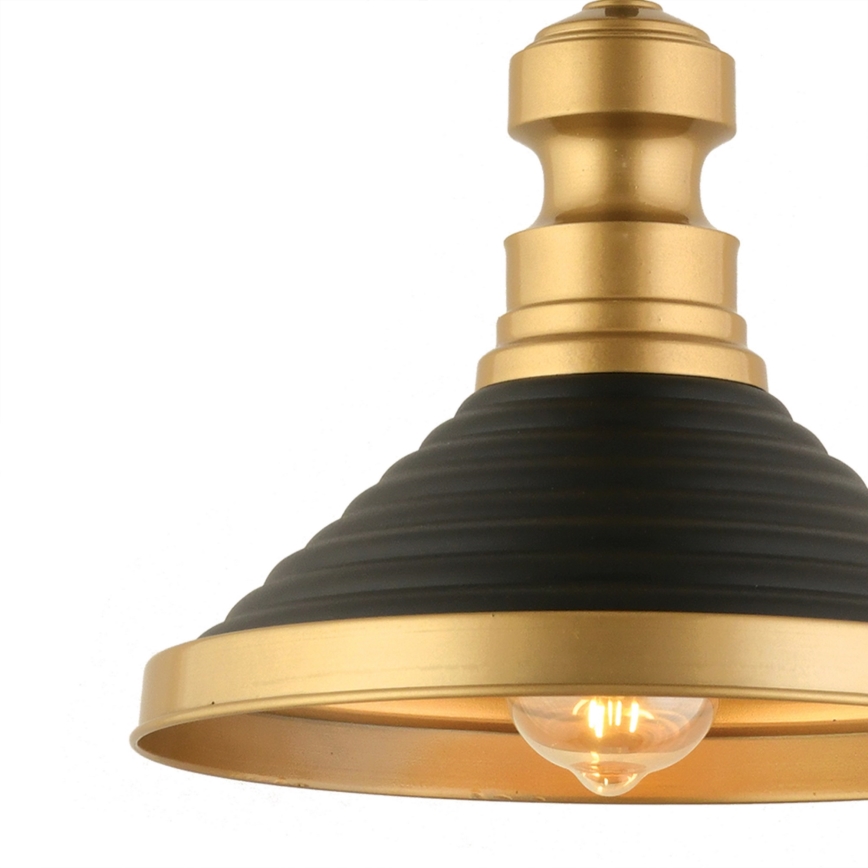 Lampe suspendue MONZA 1xE27/40W/230V, 30 cm noire/or