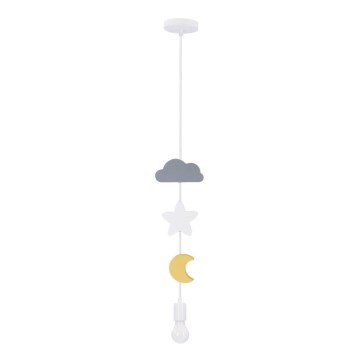 Lampe suspendue pour enfants TRIO 1xE27/20W/230V gris/blanc/jaune