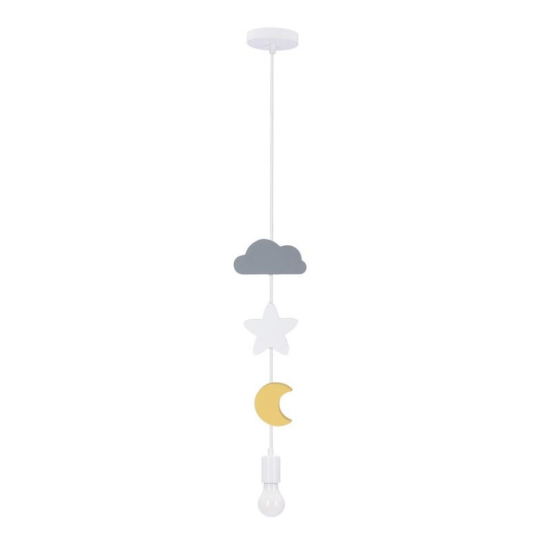 Lampe suspendue pour enfants TRIO 1xE27/20W/230V gris/blanc/jaune