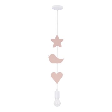 Lampe suspendue pour enfants TRIO 1xE27/20W/230V rose/blanc