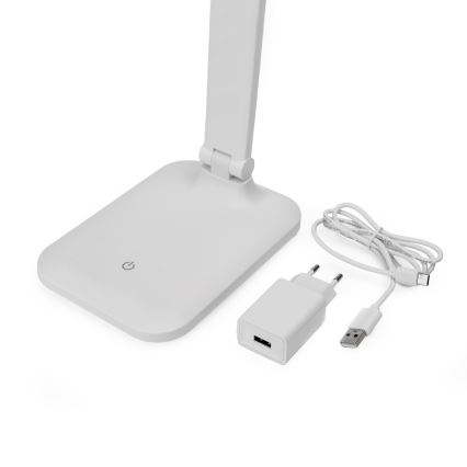 Lampe de table tactile à intensité variable avec charge sans fil et Port USB REMUS LED/5W/230V blanc