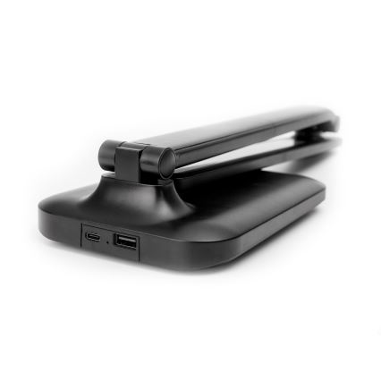 Lampe de table tactile à intensité variable avec charge sans fil et Port USB REMUS LED/5W/230V noir