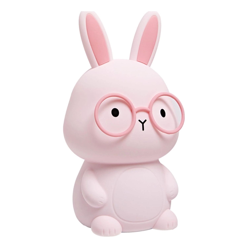 Lampe tactile dimmable LED RGBW pour enfants FLORKA LED/1W/5V USB 1200 mAh lapin rose