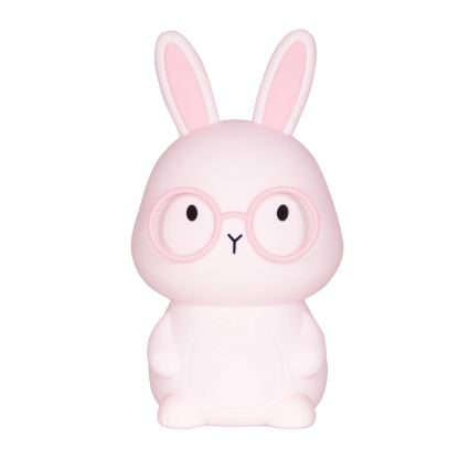Lampe tactile dimmable LED RGBW pour enfants FLORKA LED/1W/5V USB 1200 mAh lapin rose