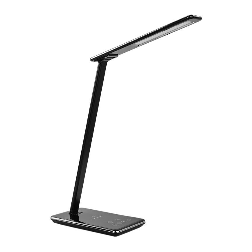 Lampe de table LED tactile à intensité variable avec chargement sans fil JOY LED/6W/230V + USB noire