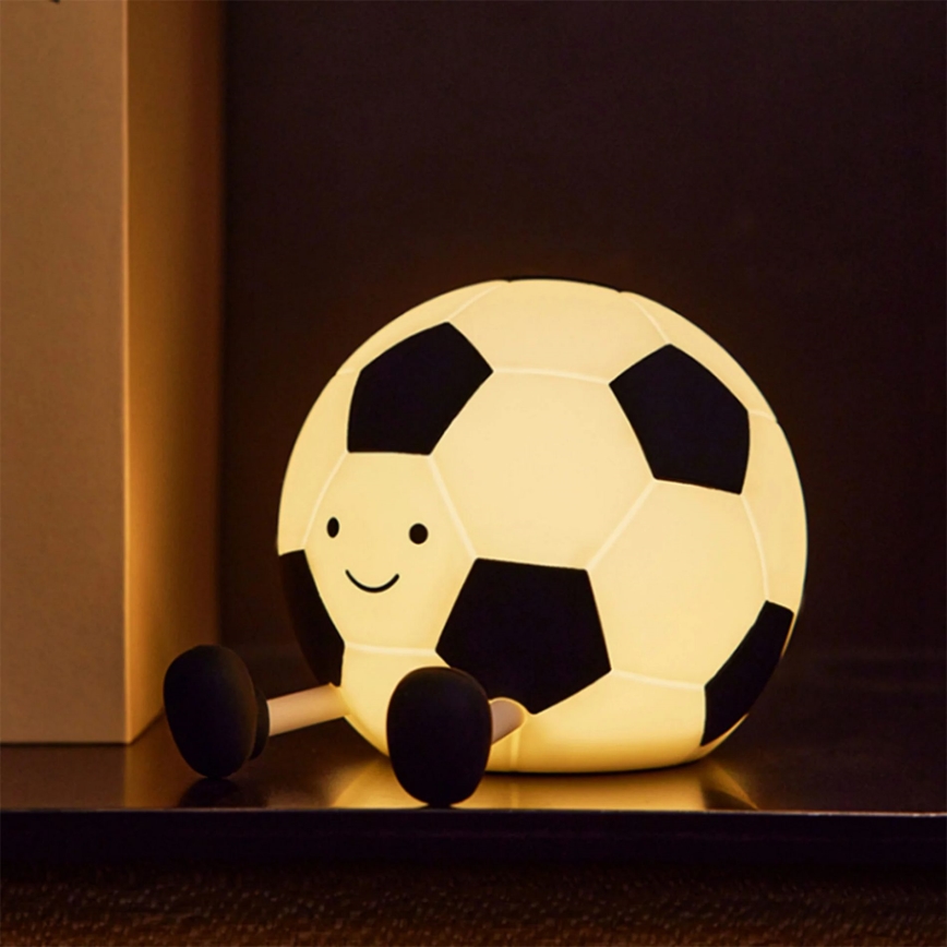 Lampe tactile LED dimmable pour enfants FOOTBALL LED/2W/5V USB 1200 mAh blanc/noir