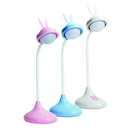 Lampe tactile LED pour enfants RABBIT LED/0,4W/5V 3000/ 6500K bleu+USB