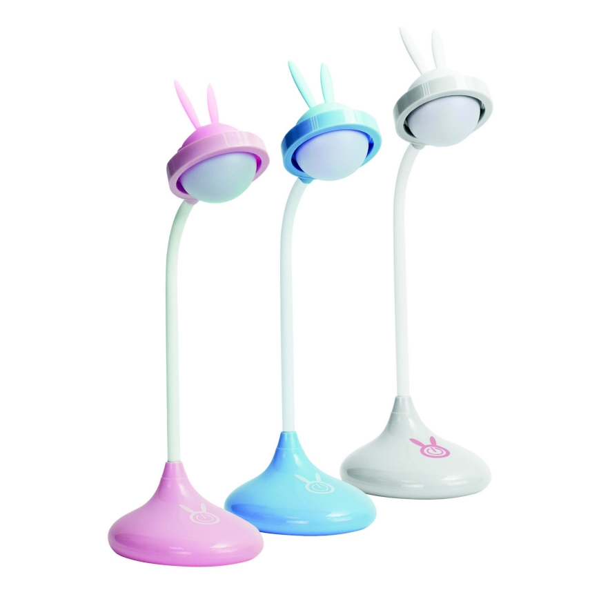 Lampe tactile LED pour enfants RABBIT LED/0,4W/5V 3000/ 6500K bleu+USB