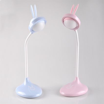 Lampe tactile LED pour enfants RABBIT LED/0,4W/5V 3000/ 6500K bleu+USB