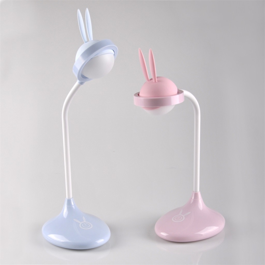 Lampe tactile LED pour enfants RABBIT LED/0,4W/5V 3000/ 6500K bleu+USB