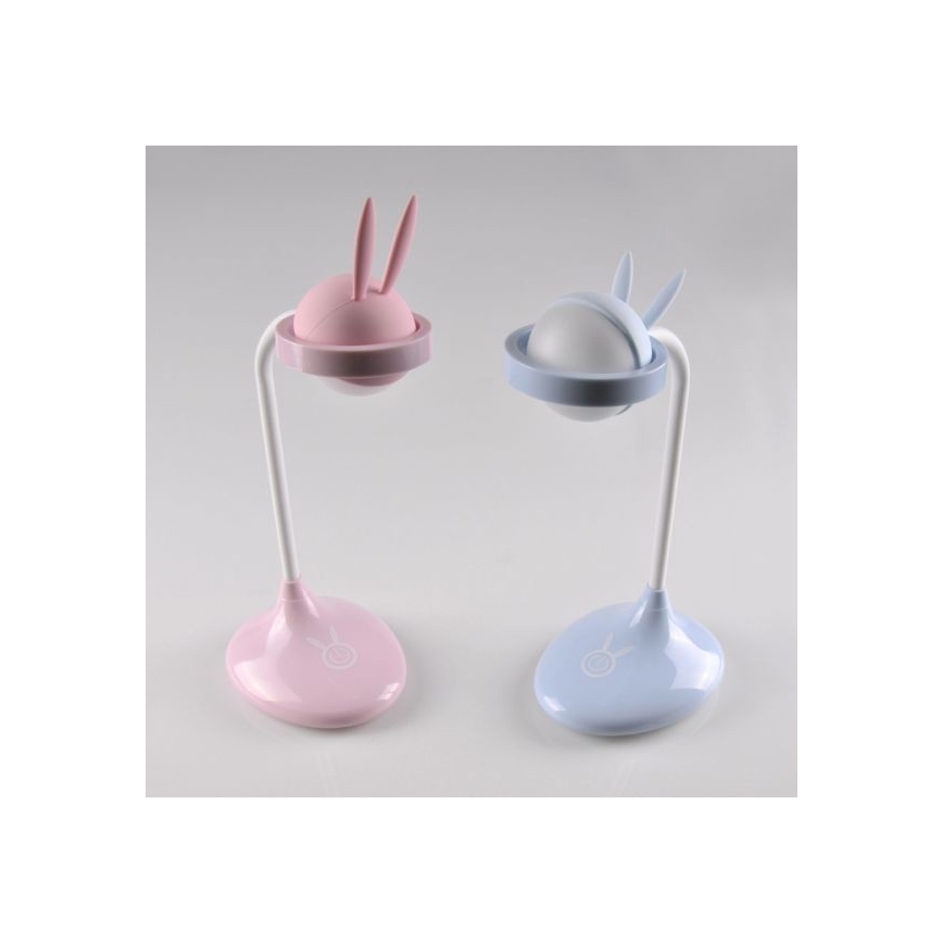 Lampe tactile LED pour enfants RABBIT LED/0,4W/5V 3000/ 6500K bleu+USB