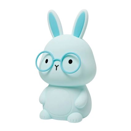 Lampe tactile pour enfants à intensité variable RGBW FLORKA LED/1W/5V USB 1200 mAh lapin bleu