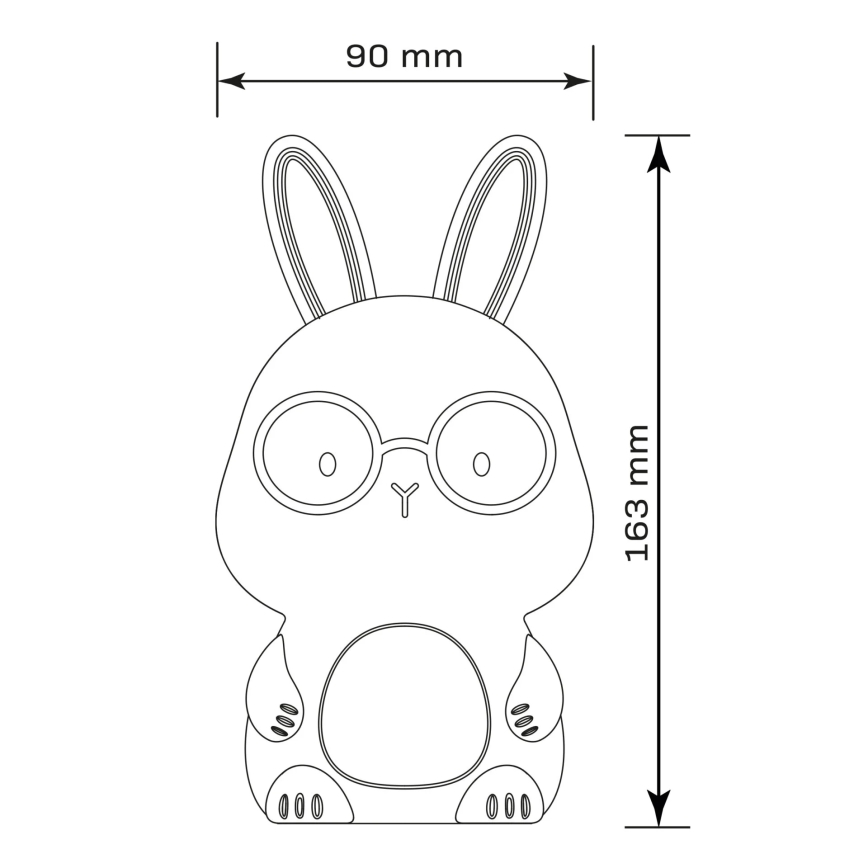 Lampe tactile pour enfants à intensité variable RGBW FLORKA LED/1W/5V USB 1200 mAh lapin bleu