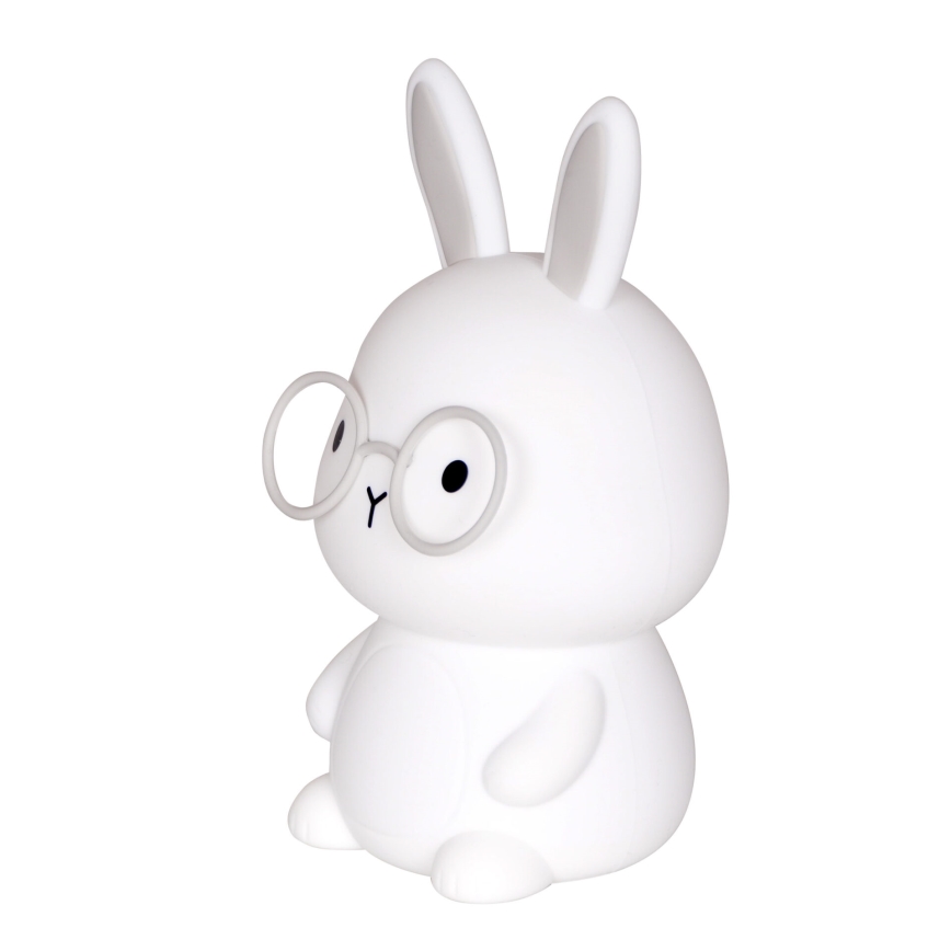 Lampe tactile pour enfants à intensité variable RGBW FLORKA LED/1W/5V USB 1200 mAh lapin blanc/gris