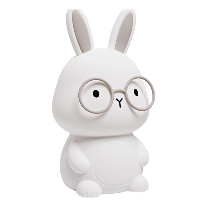 Lampe tactile pour enfants à intensité variable RGBW FLORKA LED/1W/5V USB 1200 mAh lapin blanc/gris