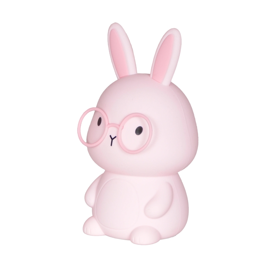 Lampe tactile pour enfants à Intensité variable RGBW FLORKA LED/1W/5V USB 1200 mAh lapin rose