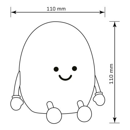 Lampe tactile pour enfants à intensité variable RGBW POTATO LED/2W/5V USB 1200 mAh pomme de terre