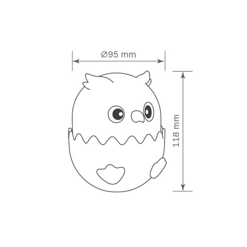 Lampe tactile pour enfants RGBW à intensité variable LED/1W/5V USB 1200 mAh hibou bleu
