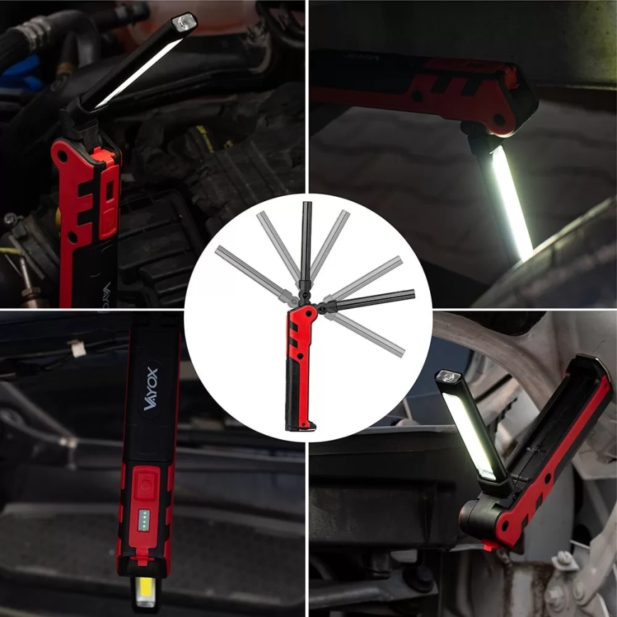 Lampe torche de travail rechargeable LED/5W/5V IPX2 360 brillant 2000 mAh