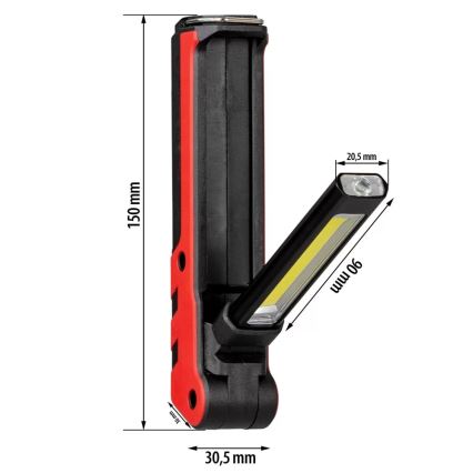 Lampe torche de travail rechargeable LED/5W/5V IPX2 360 brillant 2000 mAh