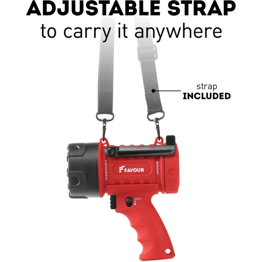 Lampe torche industrielle à intensité variable LED/4xC IP67