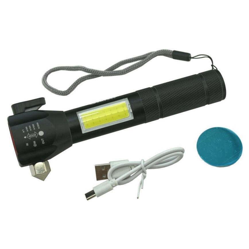 Lampe torche LED rechargeable 3W/5V, 200 lm, 1200 mAh