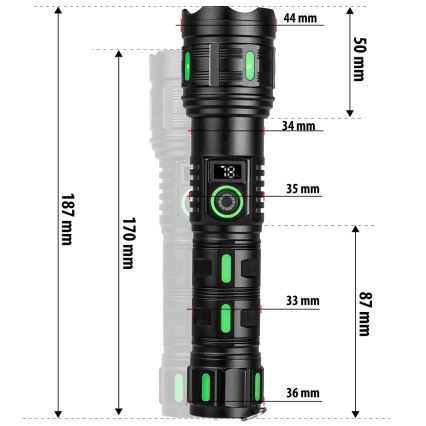 Lampe LED rechargeable dimmable avec fonction powerbank LED/20W/5V IP44 1200 lm 5000 mAh