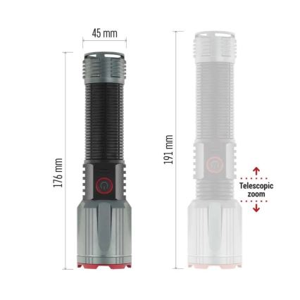 Lampe de poche rechargeable en métal LED/5V 3000 lm 5000 mAh IP43