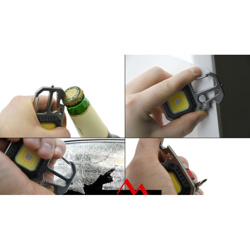 Lampe torche multifonction rechargeable avec support LED/USB-C 400 mAh