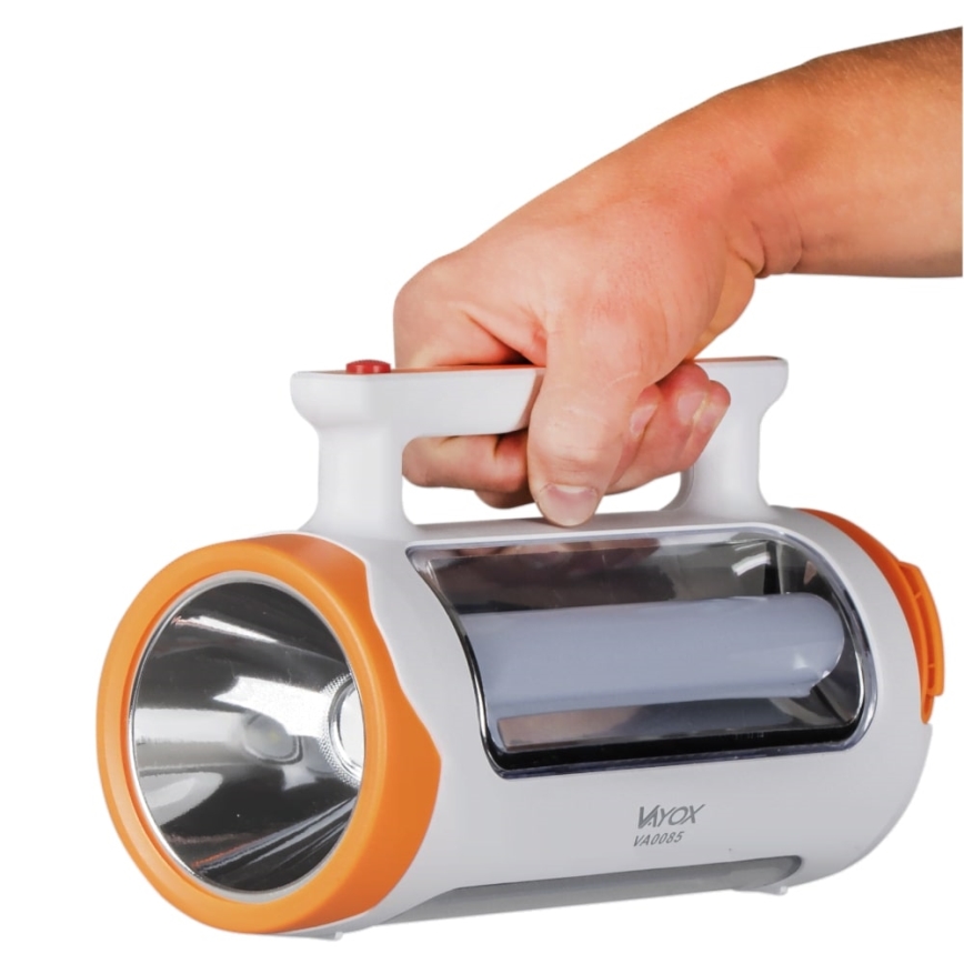 Lampe torche rechargeable à intensité variable 2 en 1 avec fonction batterie portative LED/5 W/230 V 3500 mAh
