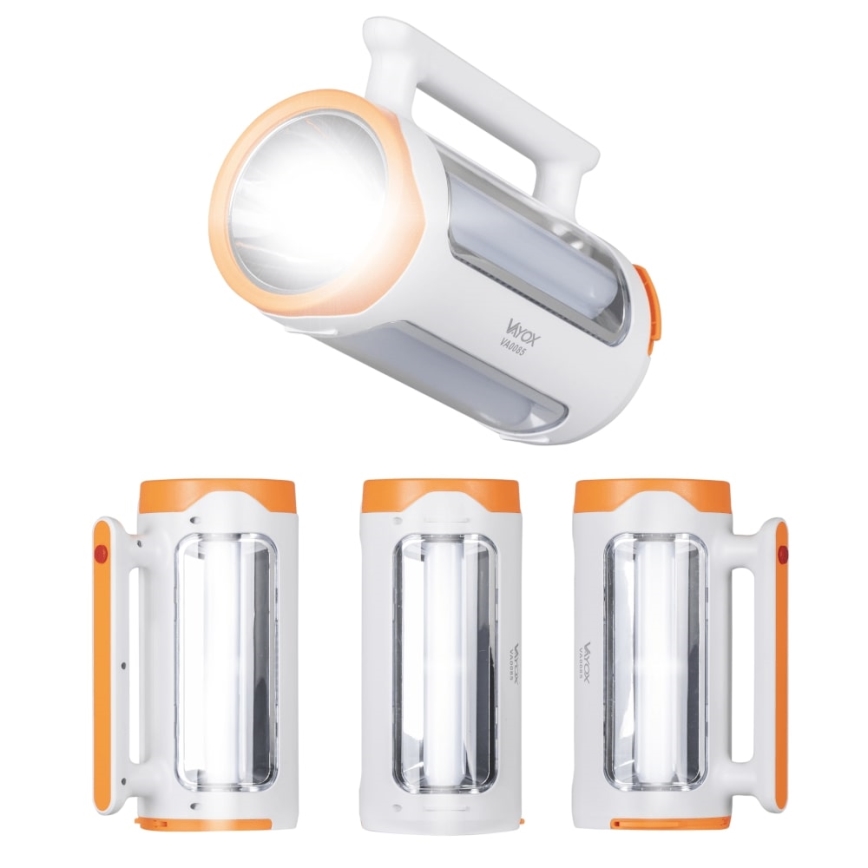 Lampe torche rechargeable à intensité variable 2 en 1 avec fonction batterie portative LED/5 W/230 V 3500 mAh
