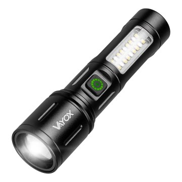 Lampe torche rechargeable à intensité variable avec lumière rouge LED/5W/5V IPX4 260 brillant 2000 mAh