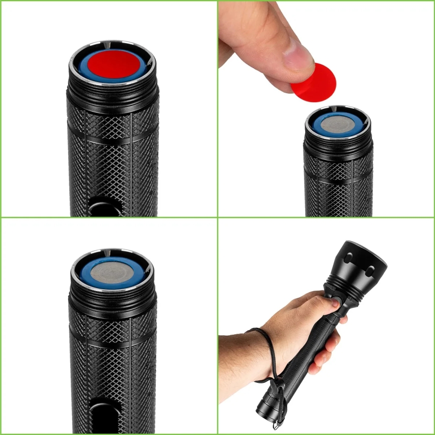 Lampe torche rechargeable à intensité variable LED/20 W/5 V IPX5 1570 brillant 8400 mAh