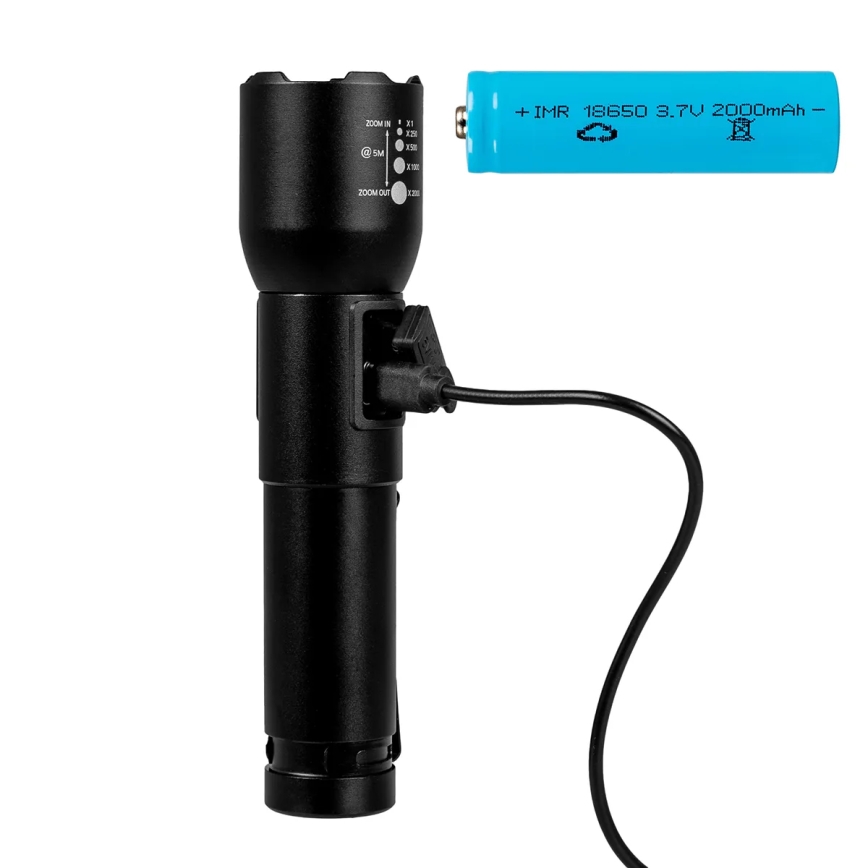Lampe torche rechargeable à intensité variable LED/20W/5V IPX4 800 brillant 2000 mAh