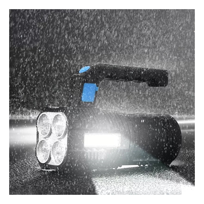 Lampe torche rechargeable à intensité variable LED/5V IPX4 250 brillant 1200 mAh
