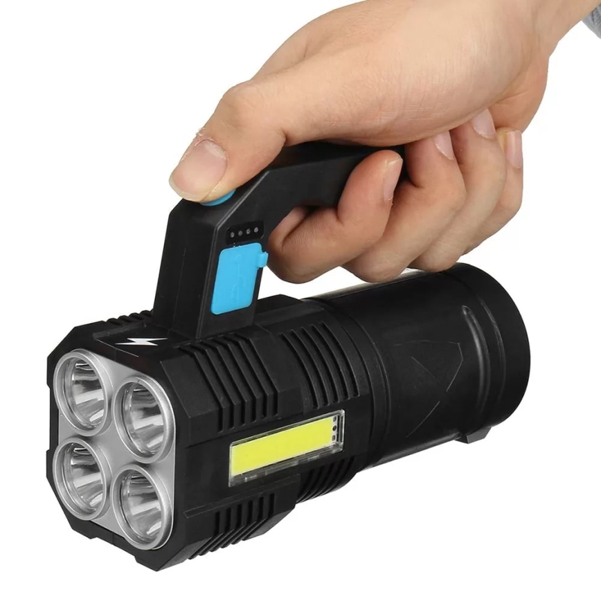 Lampe torche rechargeable à intensité variable LED/5V IPX4 250 brillant 1200 mAh