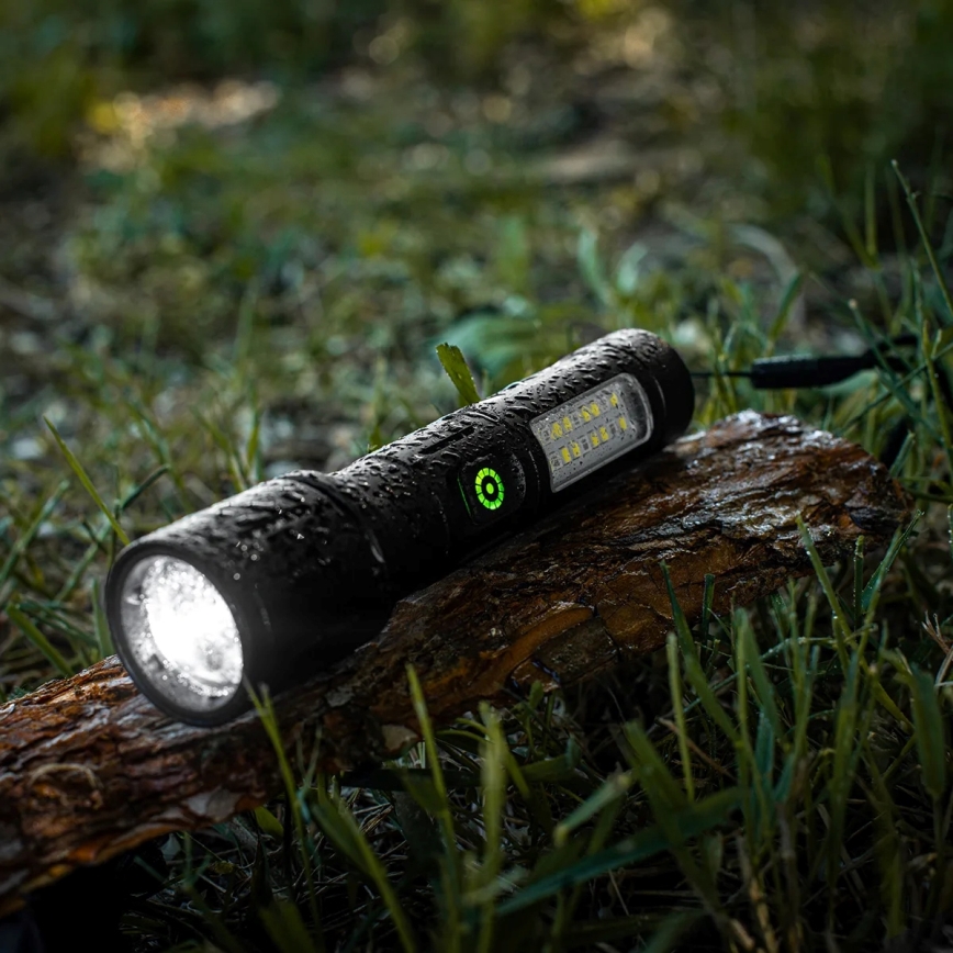 Lampe torche rechargeable à intensité variable avec lumière rouge LED/5W/5V IPX4 260 brillant 2000 mAh