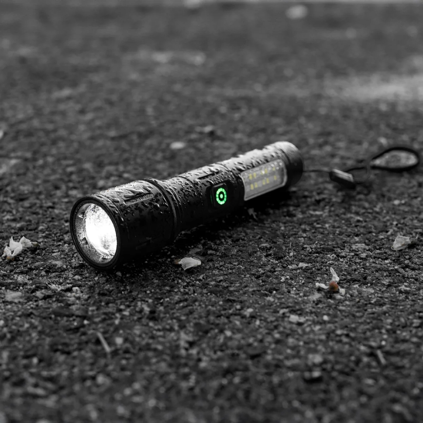 Lampe torche rechargeable à intensité variable avec lumière rouge LED/5W/5V IPX4 260 brillant 2000 mAh