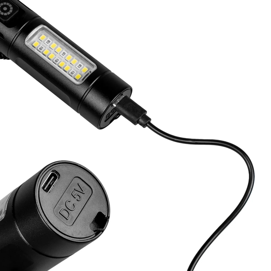 Lampe torche rechargeable à intensité variable avec lumière rouge LED/5W/5V IPX4 260 brillant 2000 mAh
