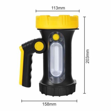 Lampe torche rechargeable LED/5W/4000mAh + LED/3W