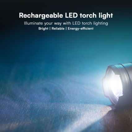 Lampe torche rechargeable USB LED/10W/5V IP54 2000 mAh 1000 brillant