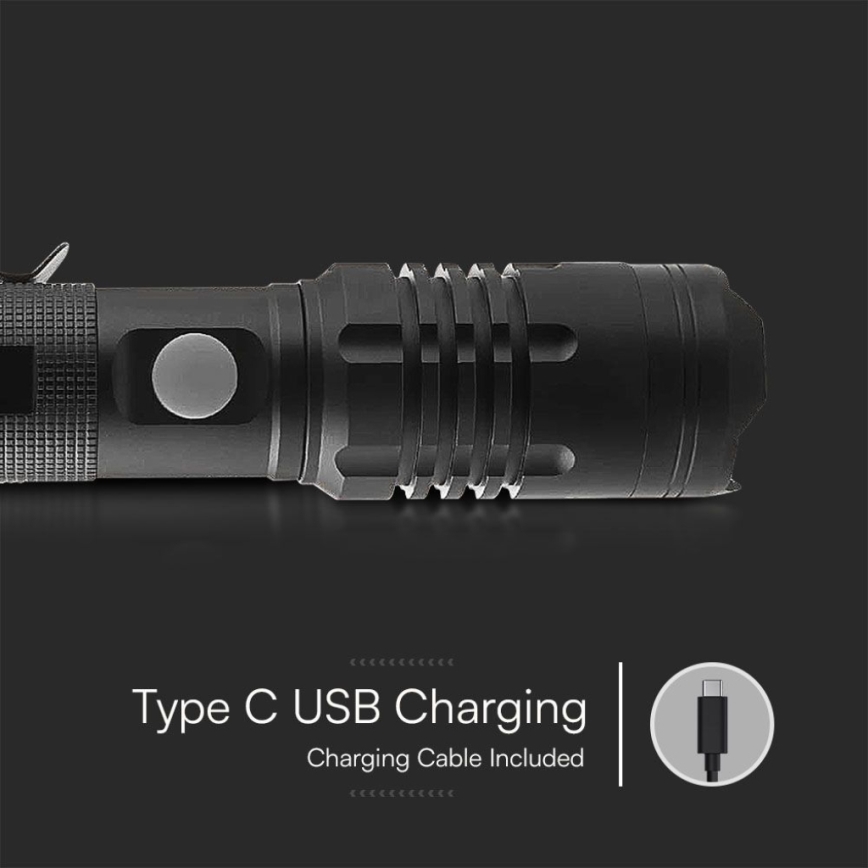 Lampe torche rechargeable USB LED/10W/5V IP54 2000 mAh 1000 brillant