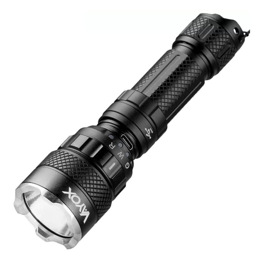 Lampe torche RGBW à intensité variable et rechargeable LED/15W/5V IP66 1500 brillant 2000 mAh