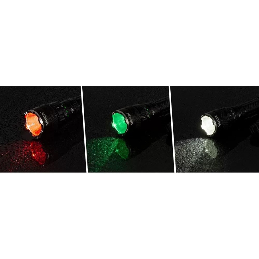 Lampe torche RGBW à intensité variable et rechargeable LED/15W/5V IP66 1500 brillant 2000 mAh