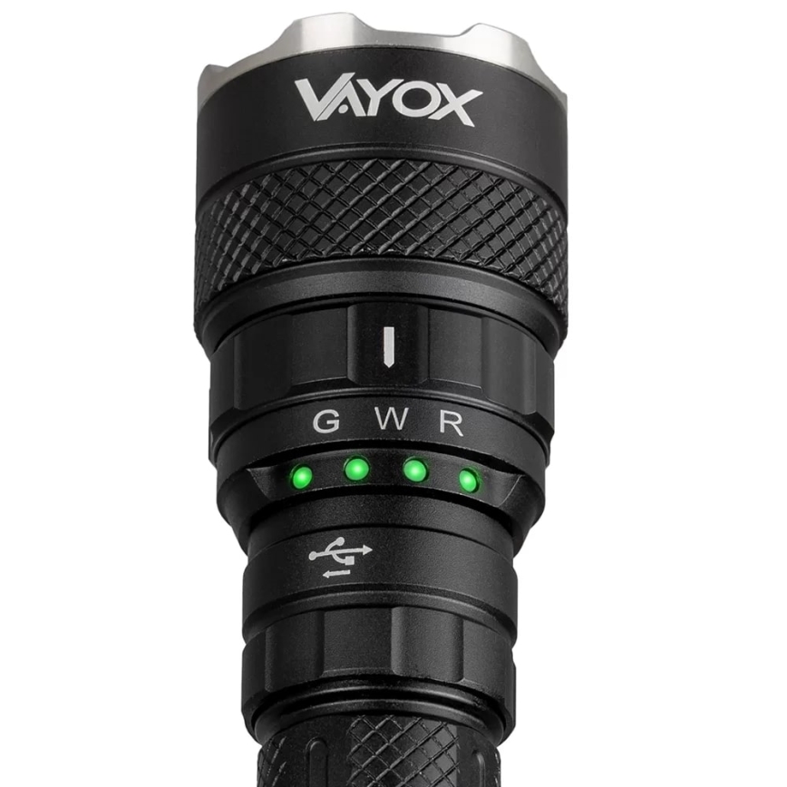 Lampe torche RGBW à intensité variable et rechargeable LED/15W/5V IP66 1500 brillant 2000 mAh