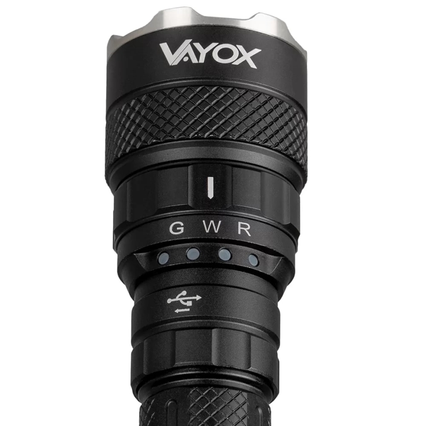 Lampe torche RGBW à intensité variable et rechargeable LED/15W/5V IP66 1500 brillant 2000 mAh
