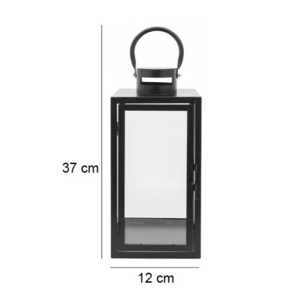 Lanterne décorative 38 cm noire